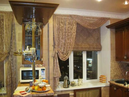 Perdele romane în bucătărie fotografie, design, interior cu mâinile lor