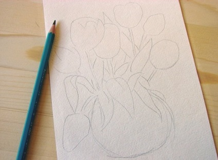 Desenați o etapă în etape pentru copii - cum să desenați o vază de flori - să învățați lecții pentru copii de la 5 ani