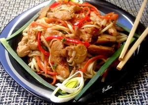 Csirke tészta vagy csirke tészta tésztával a kínai recept a fotókat
