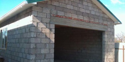 Construcția unui garaj de bloc de cărămidă