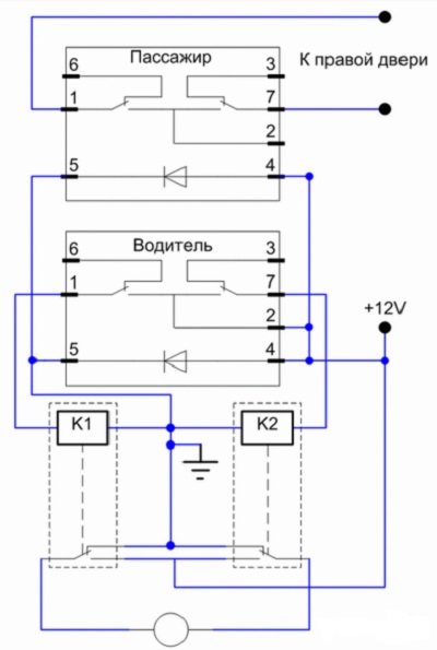 Instalarea geamurilor electrice VAZ 2107 cu diagrama video și de conectare