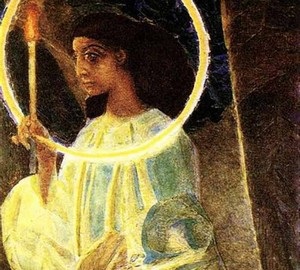Înger cu o cădelniță și o lumânare, taiată, 1887