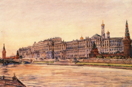 Építész Vasily Bazhenov Mikhailovsky kastély, Pashkov ház, Tsaritsyno-templom, templom a bika