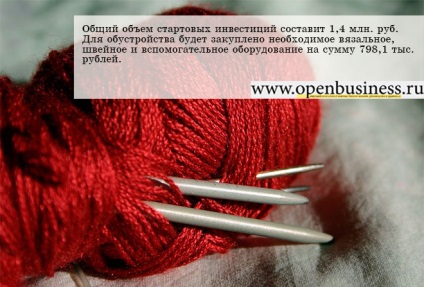 Plan de afaceri pentru producerea îmbrăcămintei tricotate