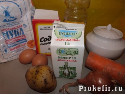 Kefír burgonyával és pirított zöldségekkel készült palacsinta - recept fotóval lépésről lépésre