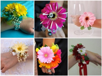 Gerbera boutonniere - a menyasszony és a vőlegény lehetőségei, saját kezüket, fényképeket és videókat készítenek