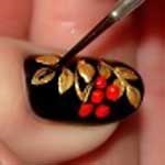 Decorative manichiură de aur rowanberry
