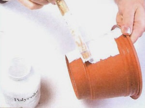 Decoupage öntöző kanna és virágcserép saját kezével (fotó)