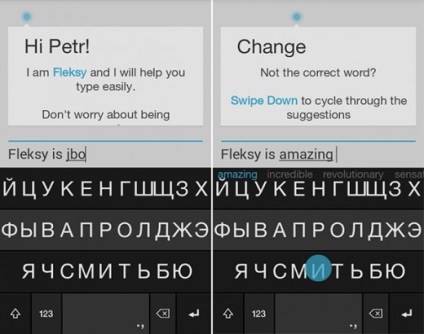 Fleksy cum să introduci text pe un telefon mobil, fără să te uiți la tastatură deloc