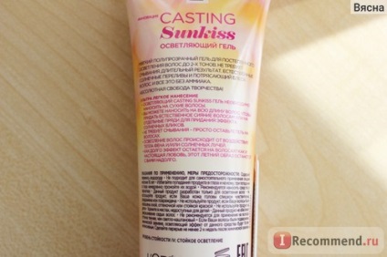 Gel-păr de culoare l oreal casting sunkiss (gel de clarificare fără amoniac) - 