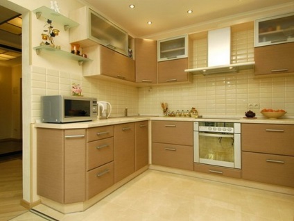 L-alakú konyha (29 fotó) design projekt, válogatás bútorok, munkalapok a konyhában egy ablakkal