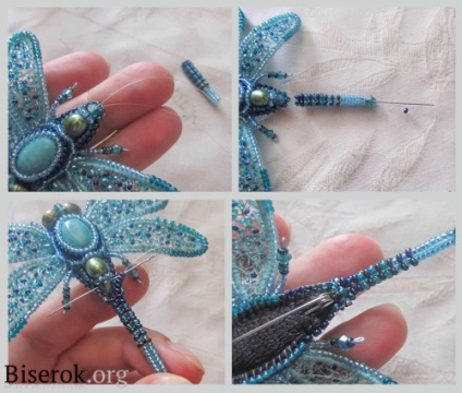 Broșă albastră dragonfly
