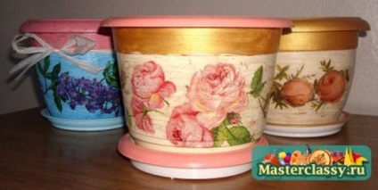 Pot pentru flori decoupage clasa maestru - noi clase de master în tehnica de 