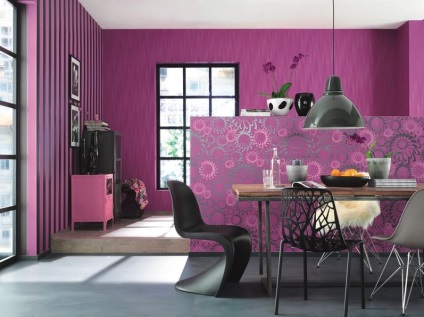 Bucătărie tapet interior (51 fotografii) - bambus, natural, roz, cât de interesant de a lipi în bucătărie