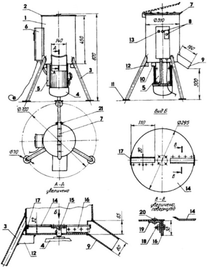 Chopper pentru fân - dispozitivul și principiul de fabricare a unei unități realizate automat