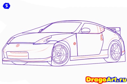 Cum de a desena nissan 370z în etape cu un creion