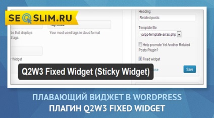 Hogyan készítsünk egy úszó widgetet wordpress - q2w3 fix widget