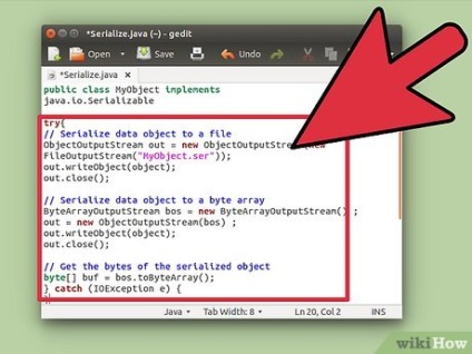 Cum de a serializa un obiect în java