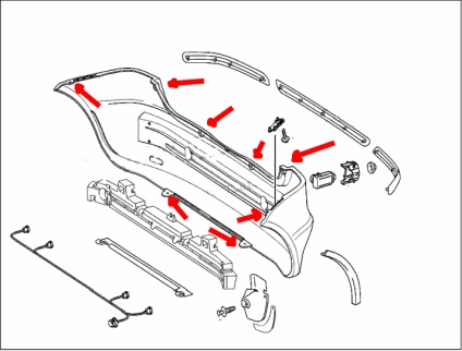 Cum să scoateți bara de protecție din față și spate mercedes w168