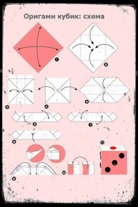 Kockák origami különböző formák és minták részletes mikro