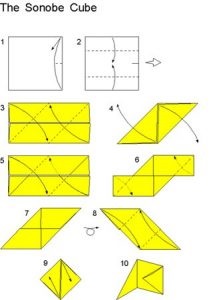 Cuburi de origami de diferite forme și modele în micro detaliate