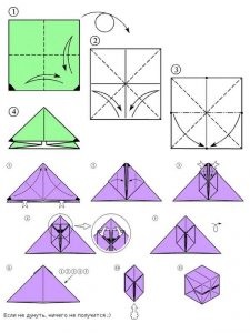 Cube origami lehetőségek és szerelési diagramok a fotó és videó a mikro