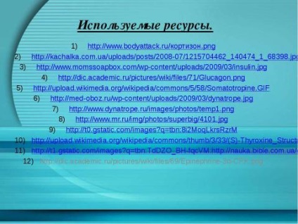 Prezentare pe tema chimiei pe tema descărcării hormonilor liberi