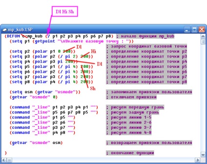 Példa a lisp, autocad