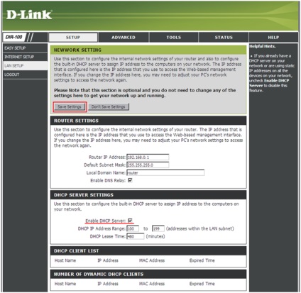 Router d link-ul dir 100 setare pas-cu-pas