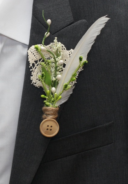 Boutonniere de nunta pentru mirele, design interior, decor cu mainile proprii