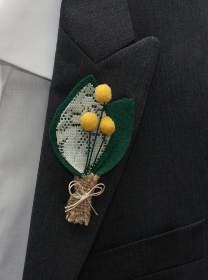 Esküvői boutonniere a vőlegény, a belsőépítészet, a saját kezű dekoráció