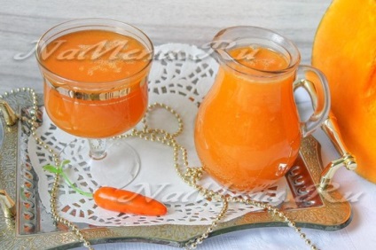 Suc de dovleac - suc de morcovi - reteta cu o fotografie