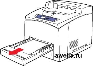 Depanarea, blocarea hârtiei în tăvile imprimantei