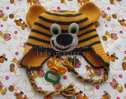 Животни - тигър шапка плетене на една кука майстор - клас със снимки, стъпка по стъпка