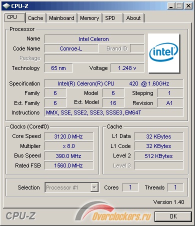 Költségvetési mag processzorok - overclocking intel celeron 420