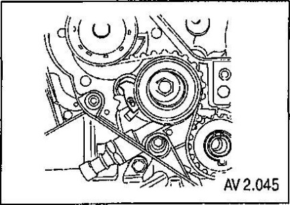 Chevrolet Aveo, verificarea și reglarea unei tensiuni a unei centuri de transmisie a unei transmisii de viteză, un model Chevrolet aveo