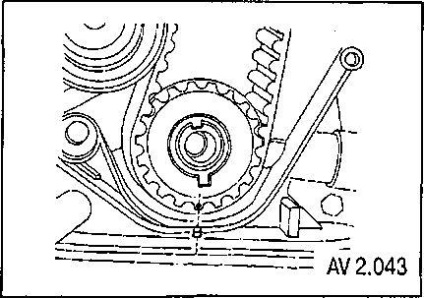 Chevrolet Aveo, verificarea și reglarea unei tensiuni a unei centuri de transmisie a unei transmisii de viteză, un model Chevrolet aveo