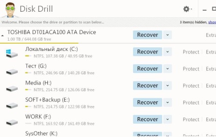 Disk drill - un program gratuit pentru recuperarea datelor șterse pentru ferestre