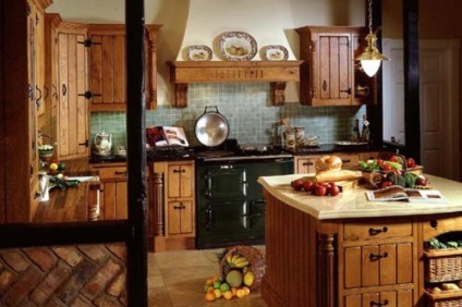 Designul interior al bucătăriei în țară, foto - revista onomastică