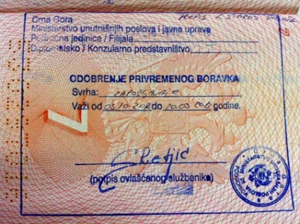 Emigrarea în Muntenegru a modului de a obține un permis de ședere (permis de ședere) și o ședere permanentă în această țară