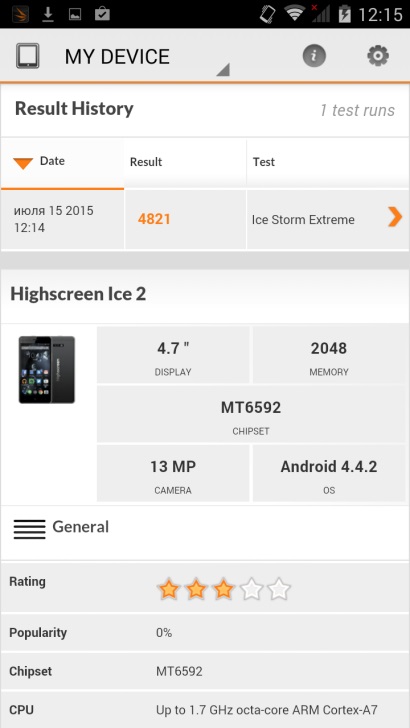 Highscreen gheață 2 recenzie și specificații ale smartphone-ului