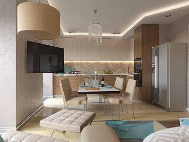 Interior într-un stil modern pentru un apartament în parcul de lacul Ladoga din studioul Pavlo Polynov