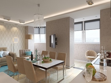 Interior într-un stil modern pentru un apartament în parcul de lacul Ladoga din studioul Pavlo Polynov