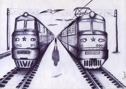 Cum să înveți cum să desenezi un tren în creion pas cu pas