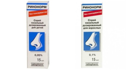 Csecsemek (spray) az orr rhinonormban a rinitisz utasításokból