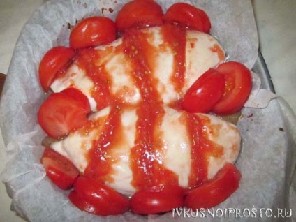 Csirkemell paradicsommal - lépésről-lépésre recept egy fotóval, ízletes és egyszerű