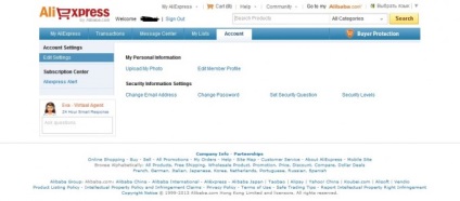 Cumpărătorul cont personal pe aliexpress