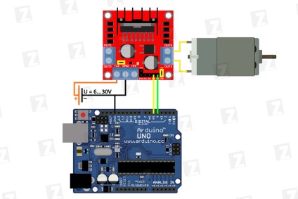 Modul driver motor l298n și arduino