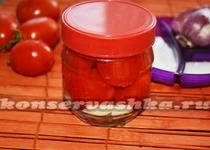 Tomate cu acid citric iarna pentru un borcan de litru