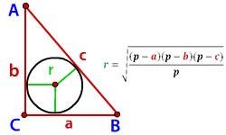 Calcularea razei cercului înscris în trapezoidul online